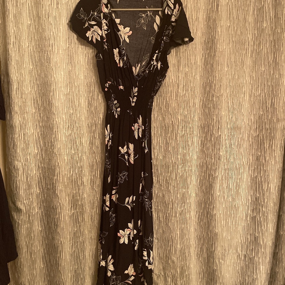 Blue floral  full length dress